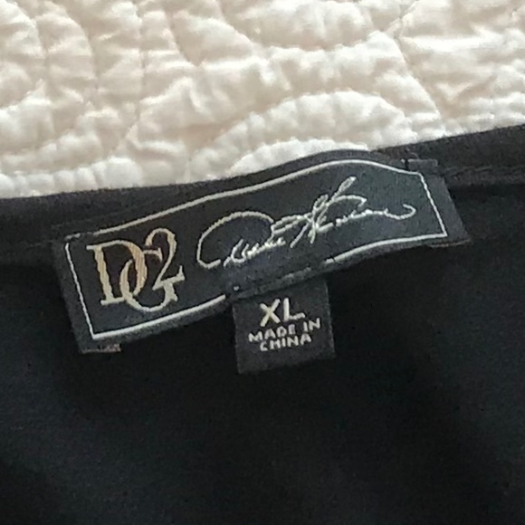 NWOT DG2 black double layer easy tank top with pleat detail (XL) - Picture 4 of 14